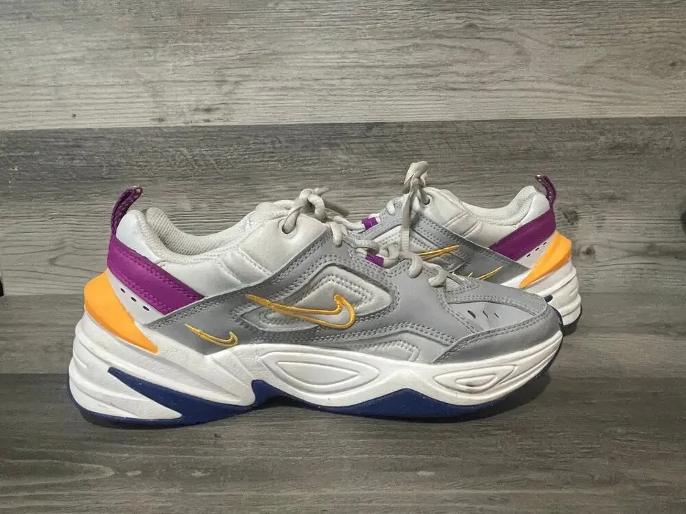 Nike M2K Tekno Women’s 8 Grey Purple Orange Chunky Y2K Sneakers AO3108-018